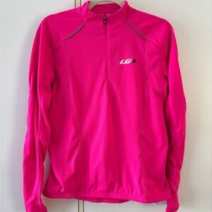 Louis Garneau Fuchsia Athletic Cycling Long Sleeve 3/4 zip Women Large Outdoor